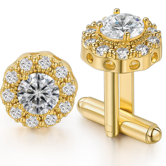 Luxury zircon Cufflinks for Men | Colored gemstone formal wedding shirt cufflinks