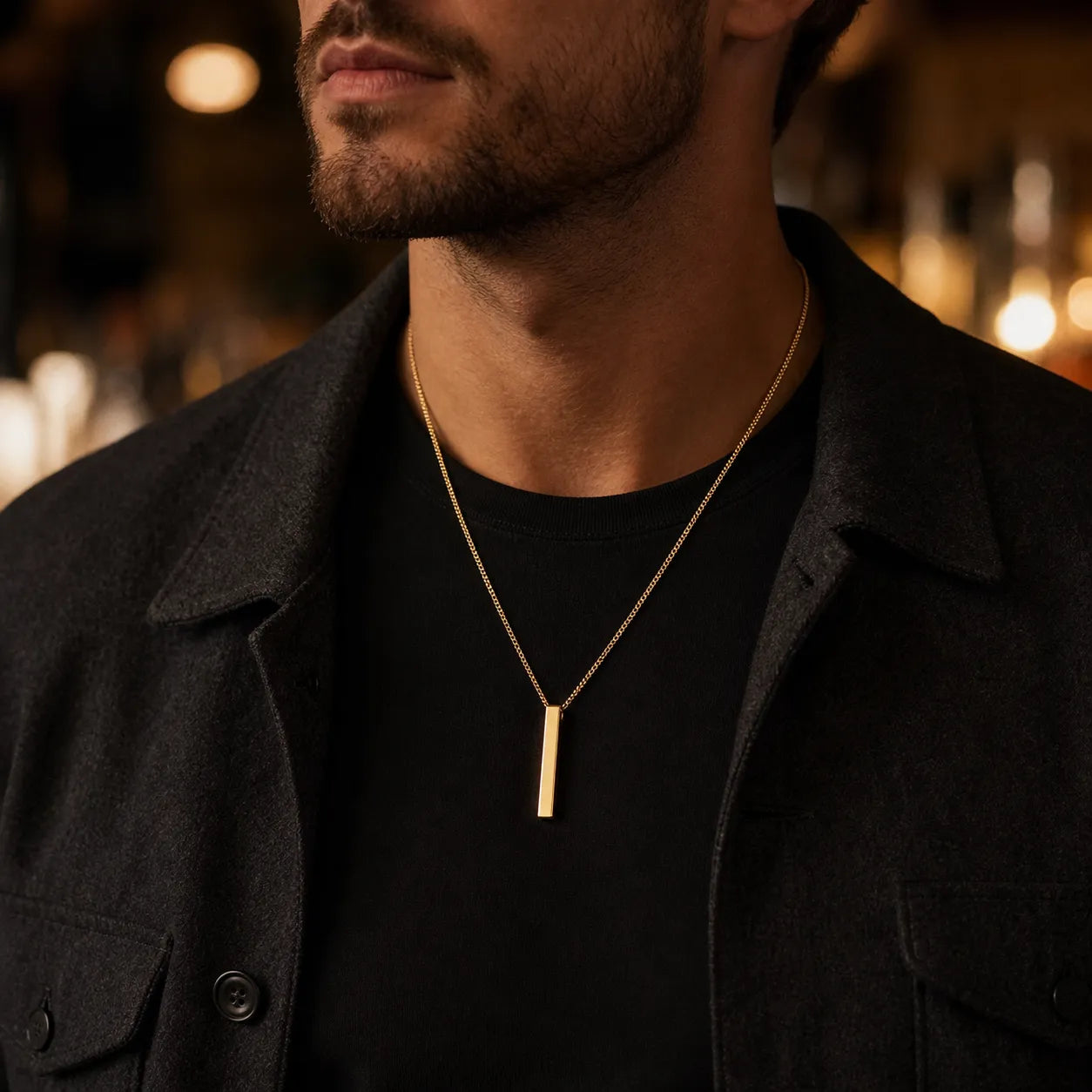 High-Quality Vertical Bar Pendant Necklace | 4 Colors | MOQ4