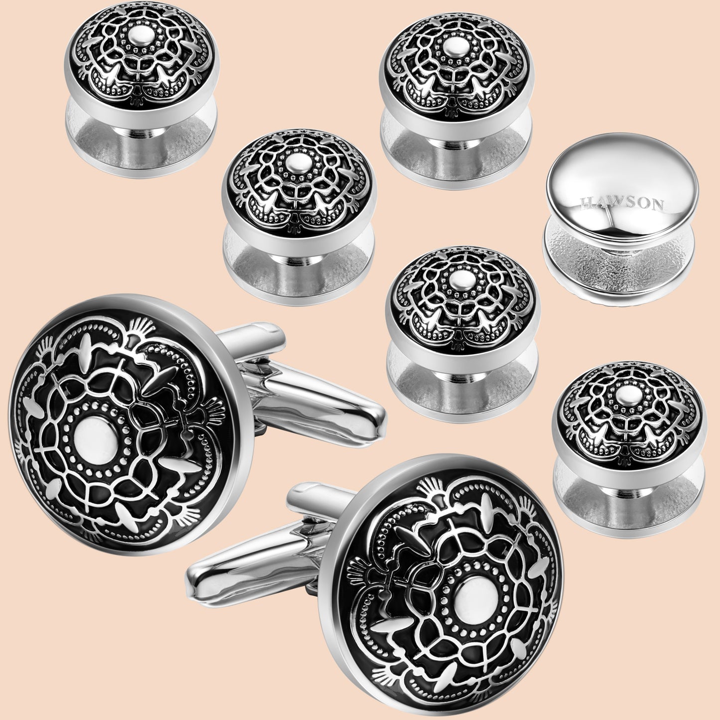 HAWSON Retro Style Cufflinks and Studs set for Men