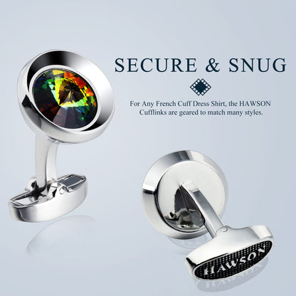 HAWSON Swarovski Crystal Cufflinks for Men