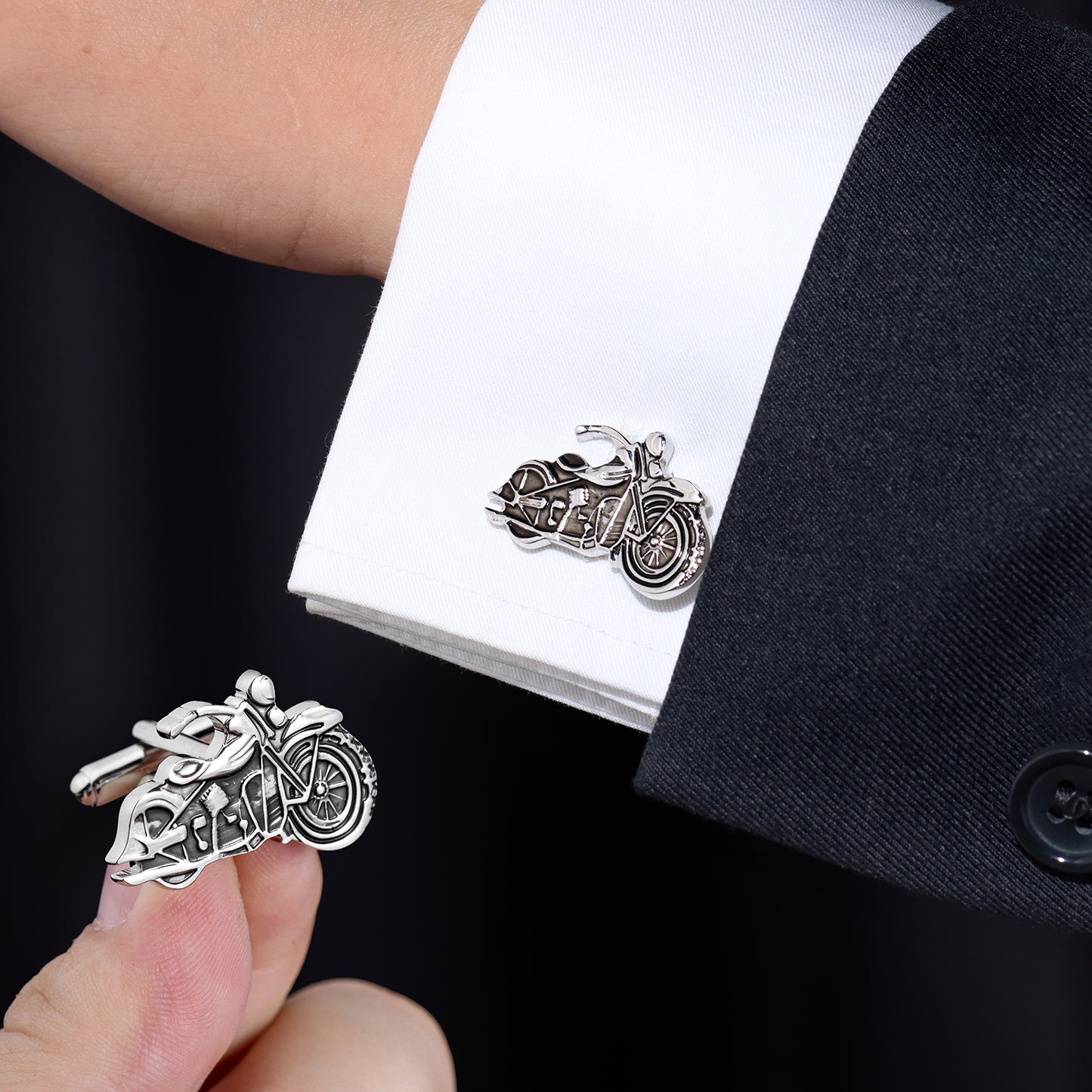 HAWSON Novelty Motorcycle Cufflinks for Men