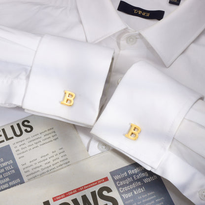 HAWSON Gold Tone Initial Cufflinks for Men