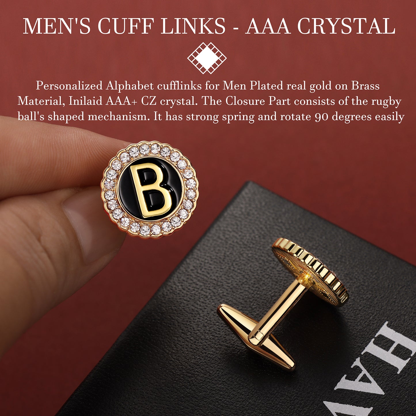 HAWSON Tie Clips for Men, Cufflinks for Men, Tie Tack & Lapel pins for Men, Suitable for Neckties and French Cuff or Dress Shirt Suits, Jewelry Box Packed, Initials Designed.