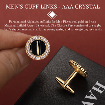 HAWSON Tie Clips for Men, Cufflinks for Men, Tie Tack & Lapel pins for Men, Suitable for Neckties and French Cuff or Dress Shirt Suits, Jewelry Box Packed, Initials Designed.