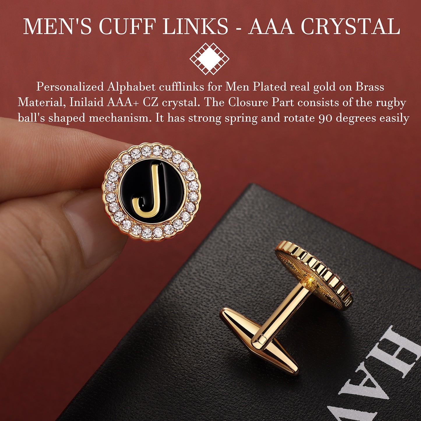 HAWSON Tie Clips for Men, Cufflinks for Men, Tie Tack & Lapel pins for Men, Suitable for Neckties and French Cuff or Dress Shirt Suits, Jewelry Box Packed, Initials Designed.