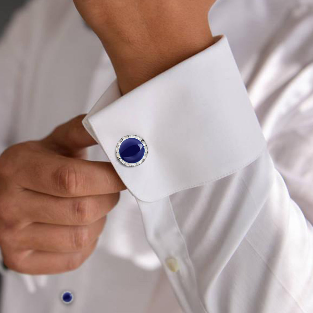 HAWSON Crystal Cufflinks and Studs Sets for Men