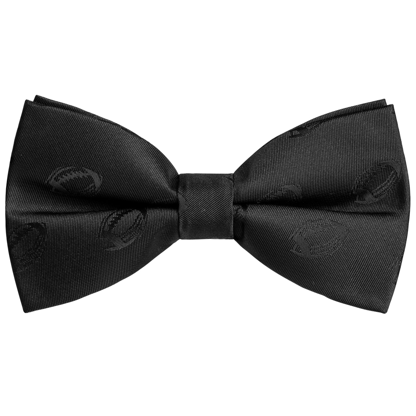 Black Jacquard Football Pattern Pre-Tied Bow Tie Men Formal Sports Neck Bowtie