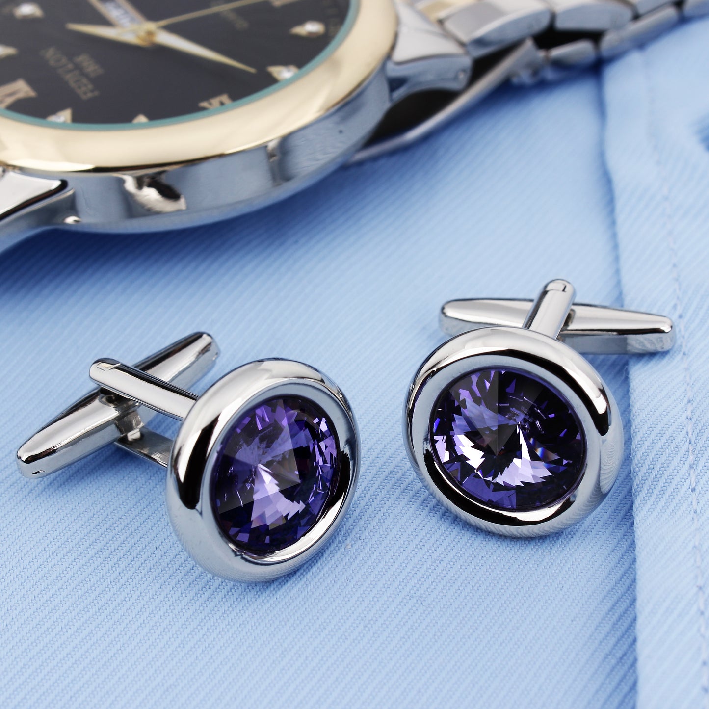 HAWSON Swarovski Crystal Cufflinks for Men