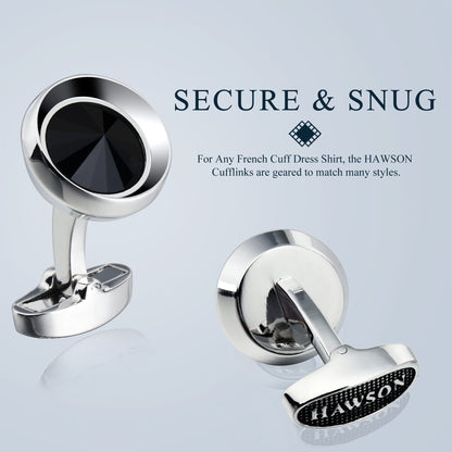 HAWSON Swarovski Crystal Cufflinks for Men