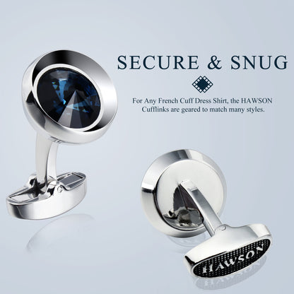 HAWSON Swarovski Crystal Cufflinks for Men