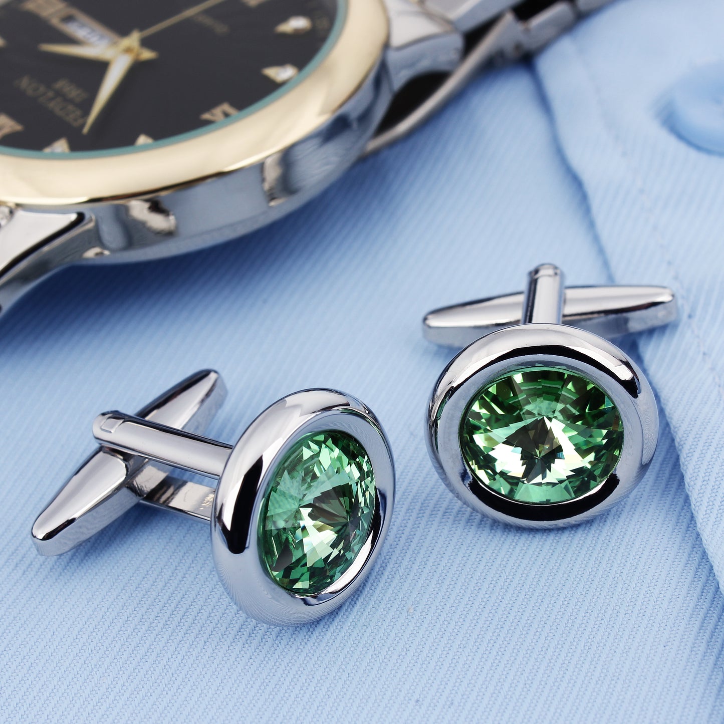 HAWSON Swarovski Crystal Cufflinks for Men