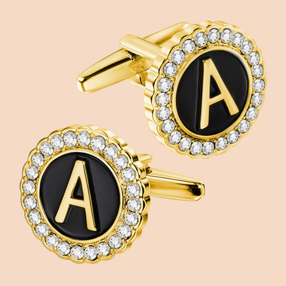 HAWSON Gold Tone Initial Cufflinks for Men