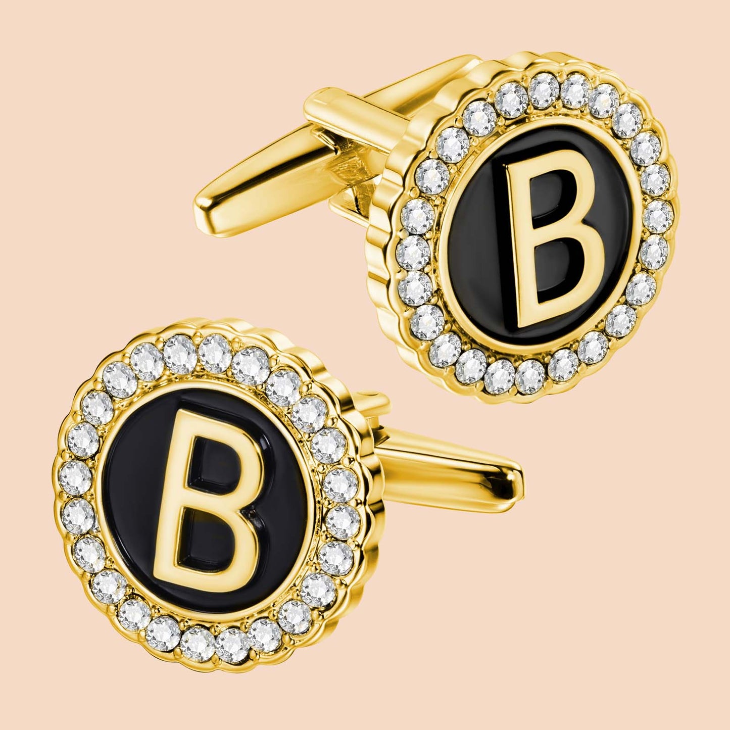 HAWSON Gold Tone Initial Cufflinks for Men