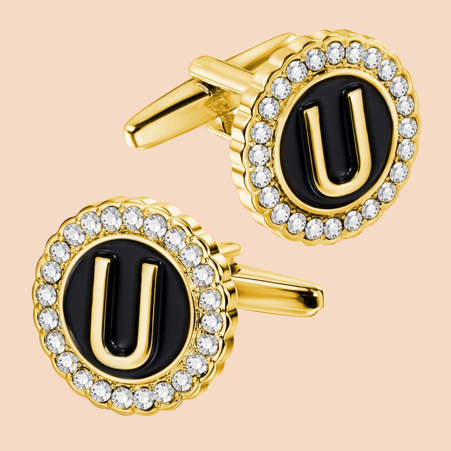 HAWSON Gold Tone Initial Cufflinks for Men