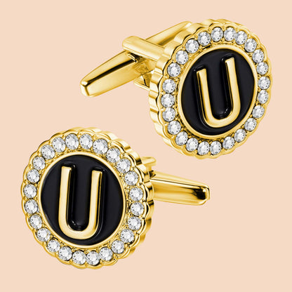 HAWSON Gold Tone Initial Cufflinks for Men