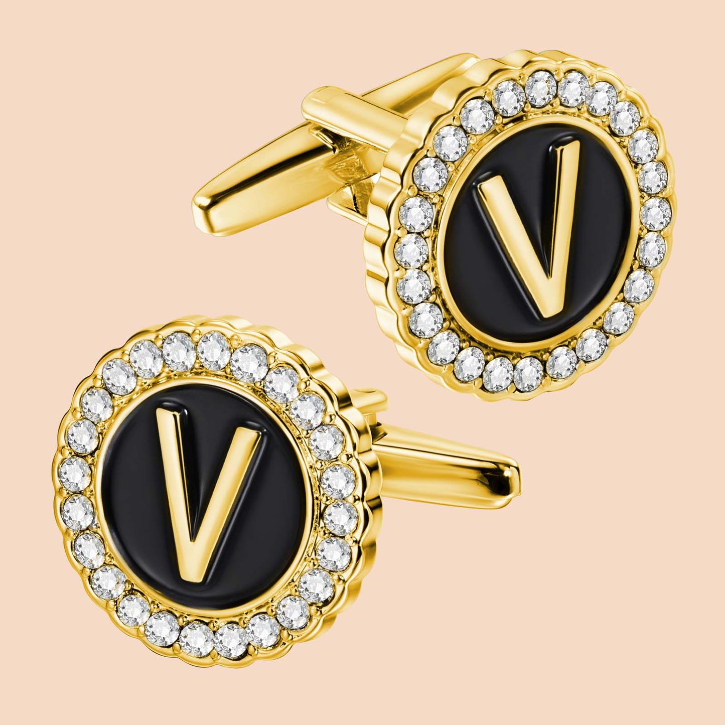 HAWSON Gold Tone Initial Cufflinks for Men