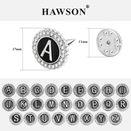 Hawson Men's Personalised Silver Initials Lapel Pins