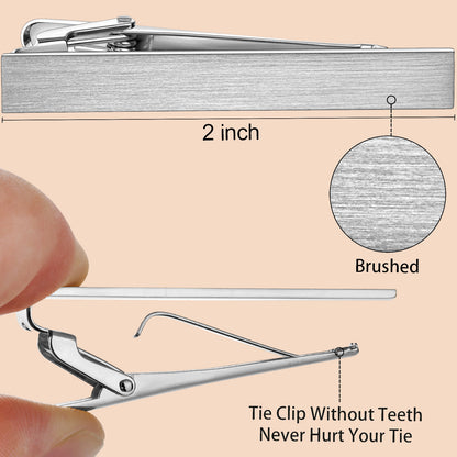 HAWSON 2 inch Tie Clip Sets for Men