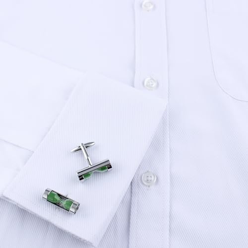 Green Hourglass Cufflinks For Men