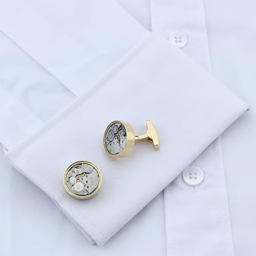 Watch Movement Cufflinks for Men with Gift Box