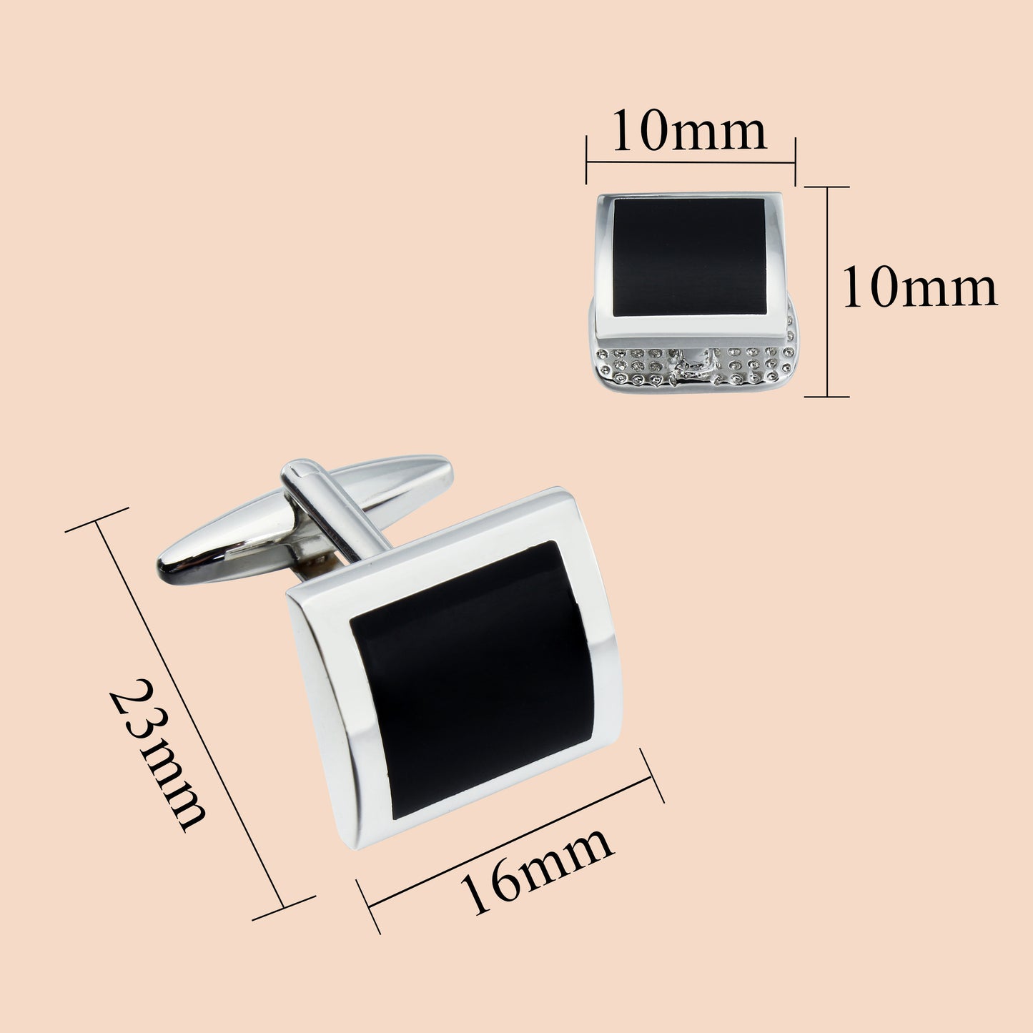 HAWSON Square-Shaped Mother of Pearl Cufflinks and Studs for Men