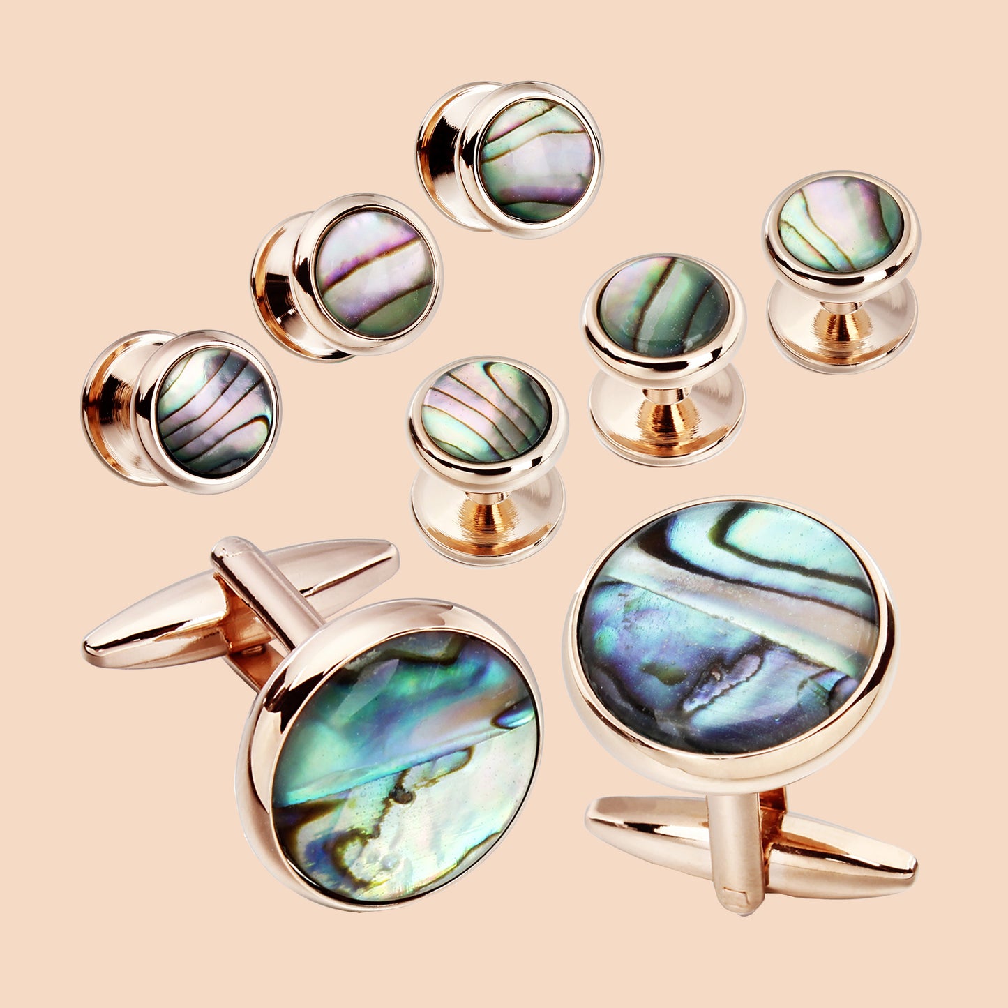 HAWSON Mother of Pearl Cufflinks and Studs for Men