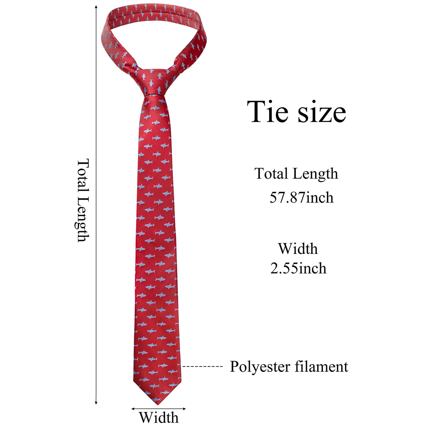 Shark Tie for Men Women 7.5cm