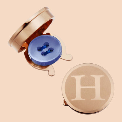 HAWSON Rose Gold Tone Initial Cufflinks for Men