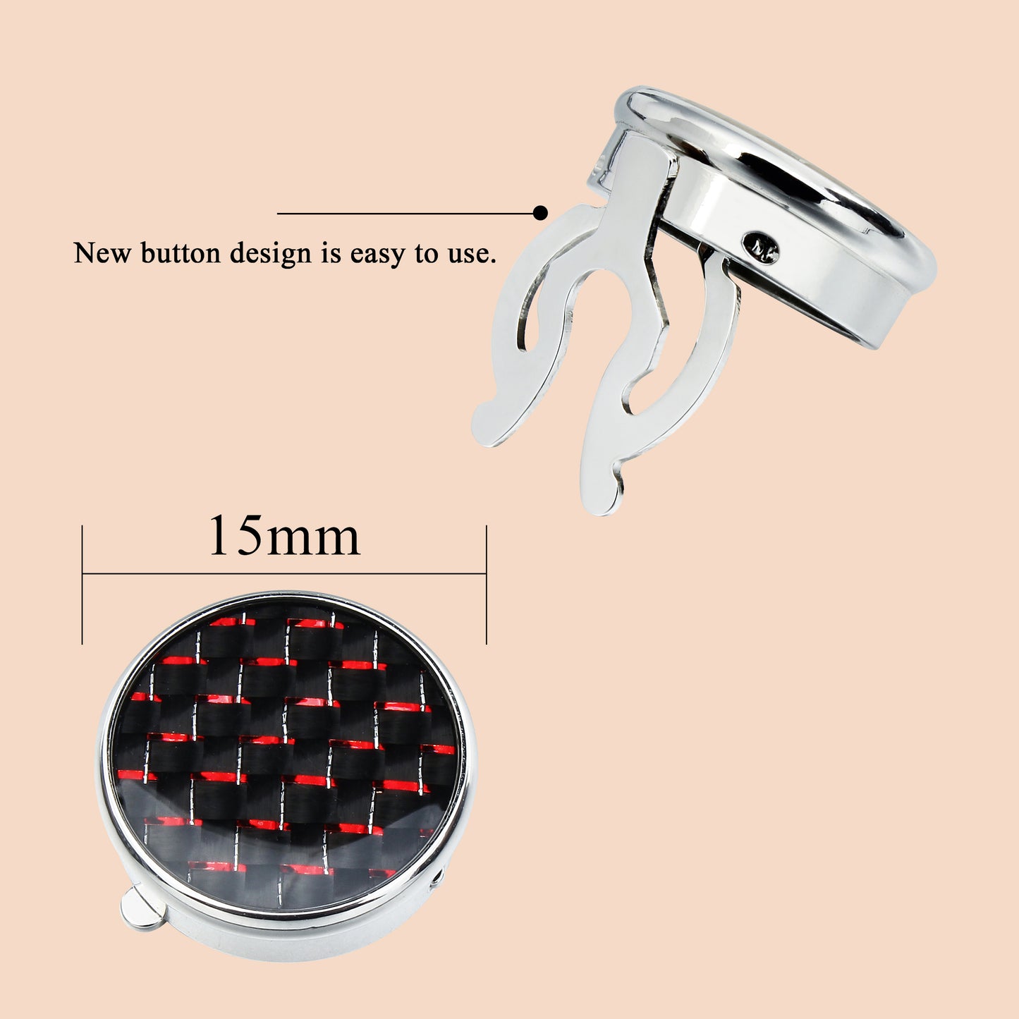 HAWSON Round Carbon Fiber Cufflinks for Men