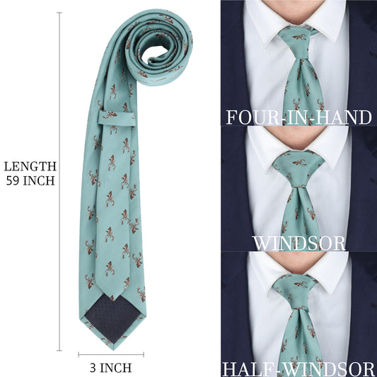 Fun reindeer pattern men's tie casual business style accessory