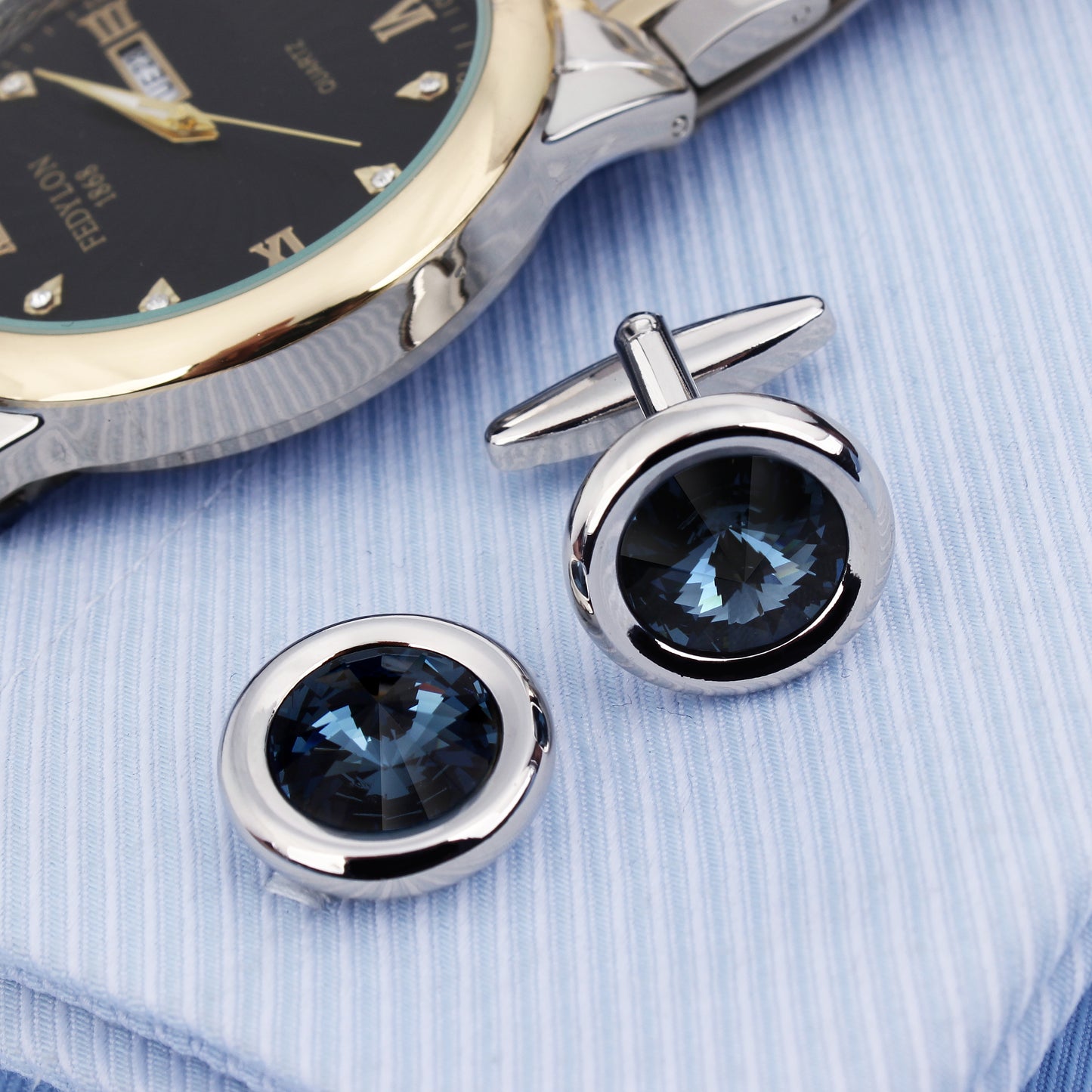 HAWSON Swarovski Crystal Cufflinks for Men