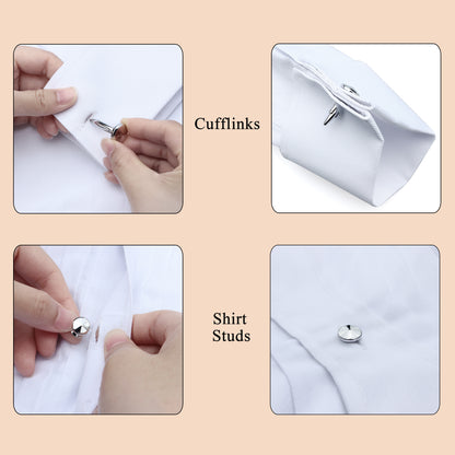 HAWSON Metal Cufflinks and Studs Sets for Men