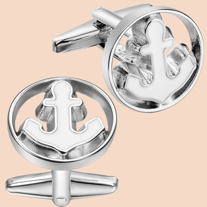 HAWSON Anchor Cufflinks and Studs Set for Men