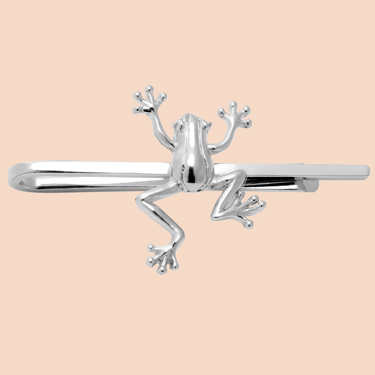 HAWSON Silver Color Frog Tie Bar Clip for Men