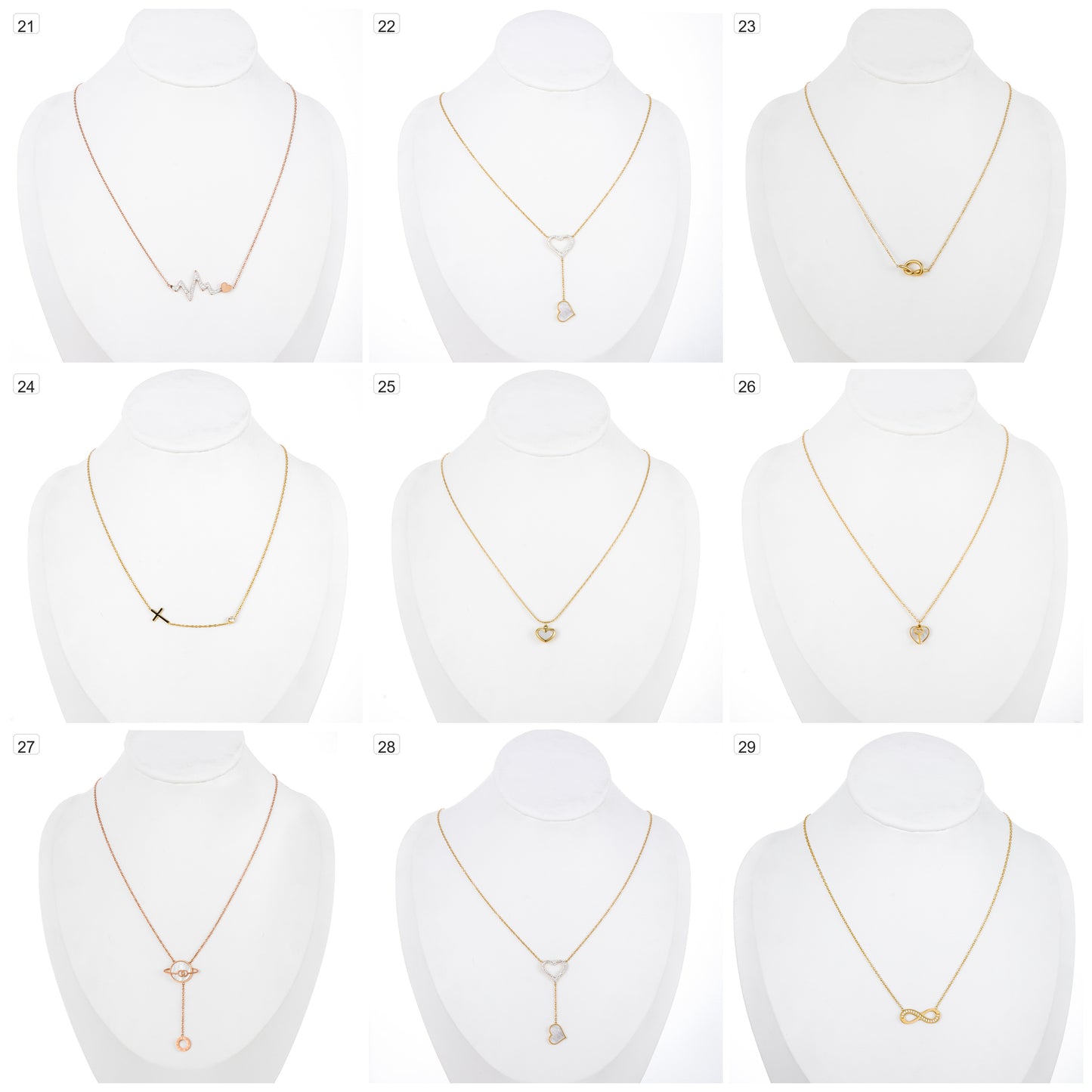9-Piece High-Quality Waterproof Necklace Set – Intricately Crafted Assorted Designs