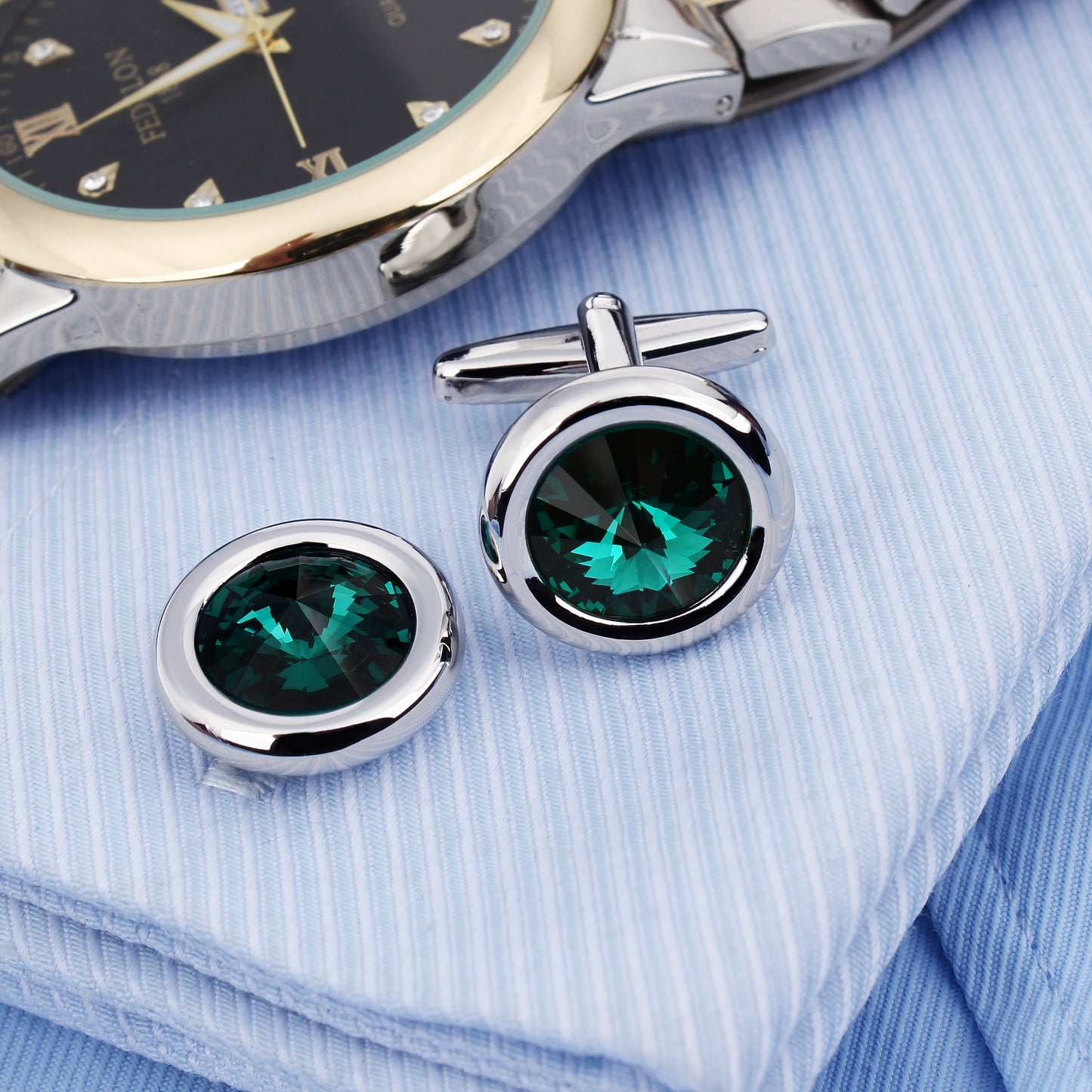 HAWSON Swarovski Crystal Cufflinks for Men