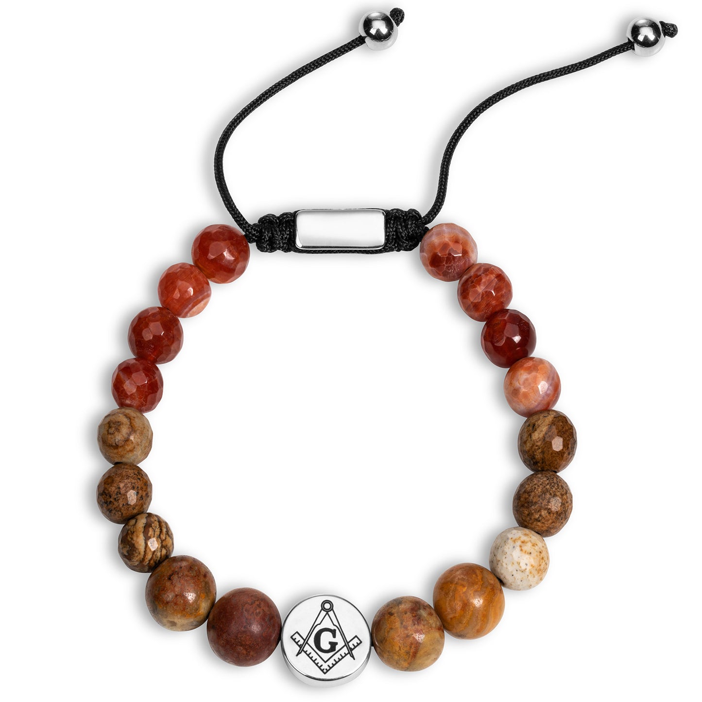 Masonic Natural Stone Beaded Bracelet