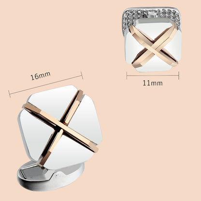 HAWSON X-Shape and Square Cufflinks and Studs Set for Men