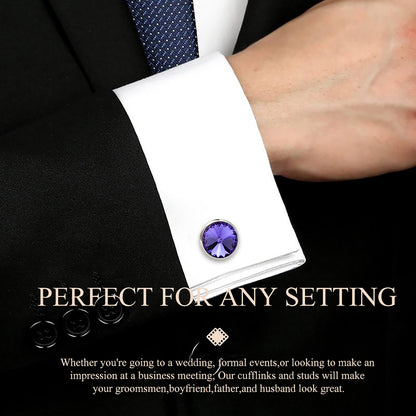 HAWSON Swarovski Crystal Cufflinks and Studs Set