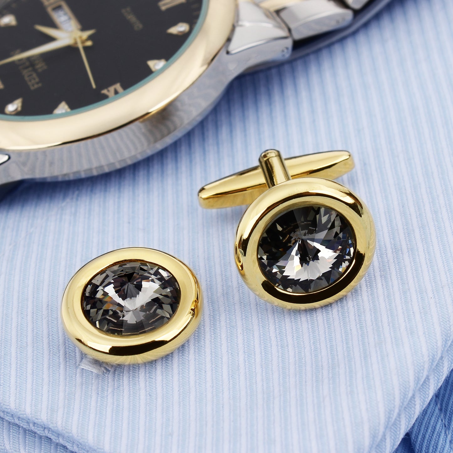 HAWSON Swarovski Crystal Cufflinks for Men