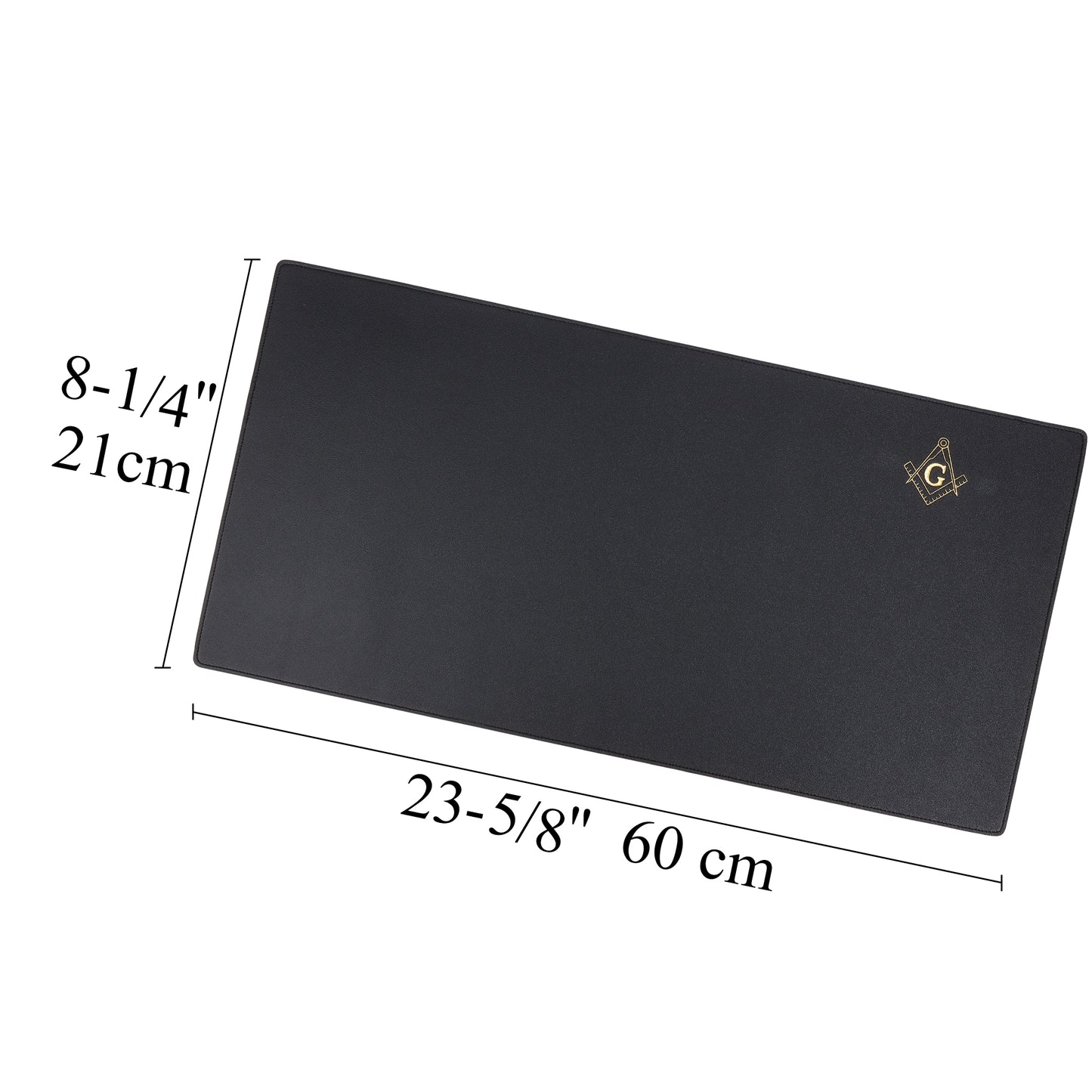 Black Genuine Leather Masonic Desk Mouse Pad