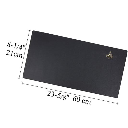Black Genuine Leather Masonic Desk Mouse Pad