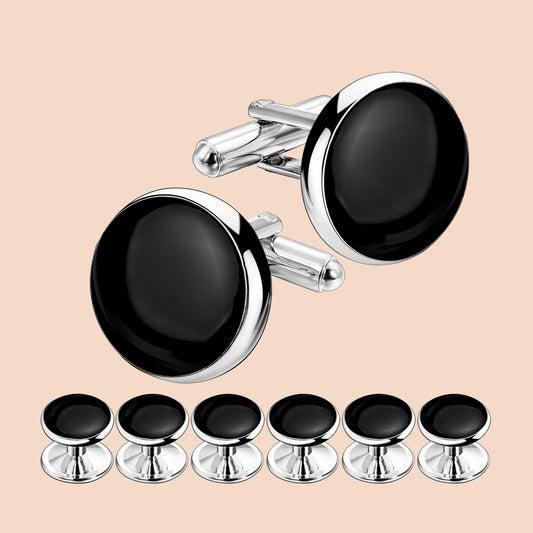 HAWSON Enamel Cufflinks and Studs Sets for MEN