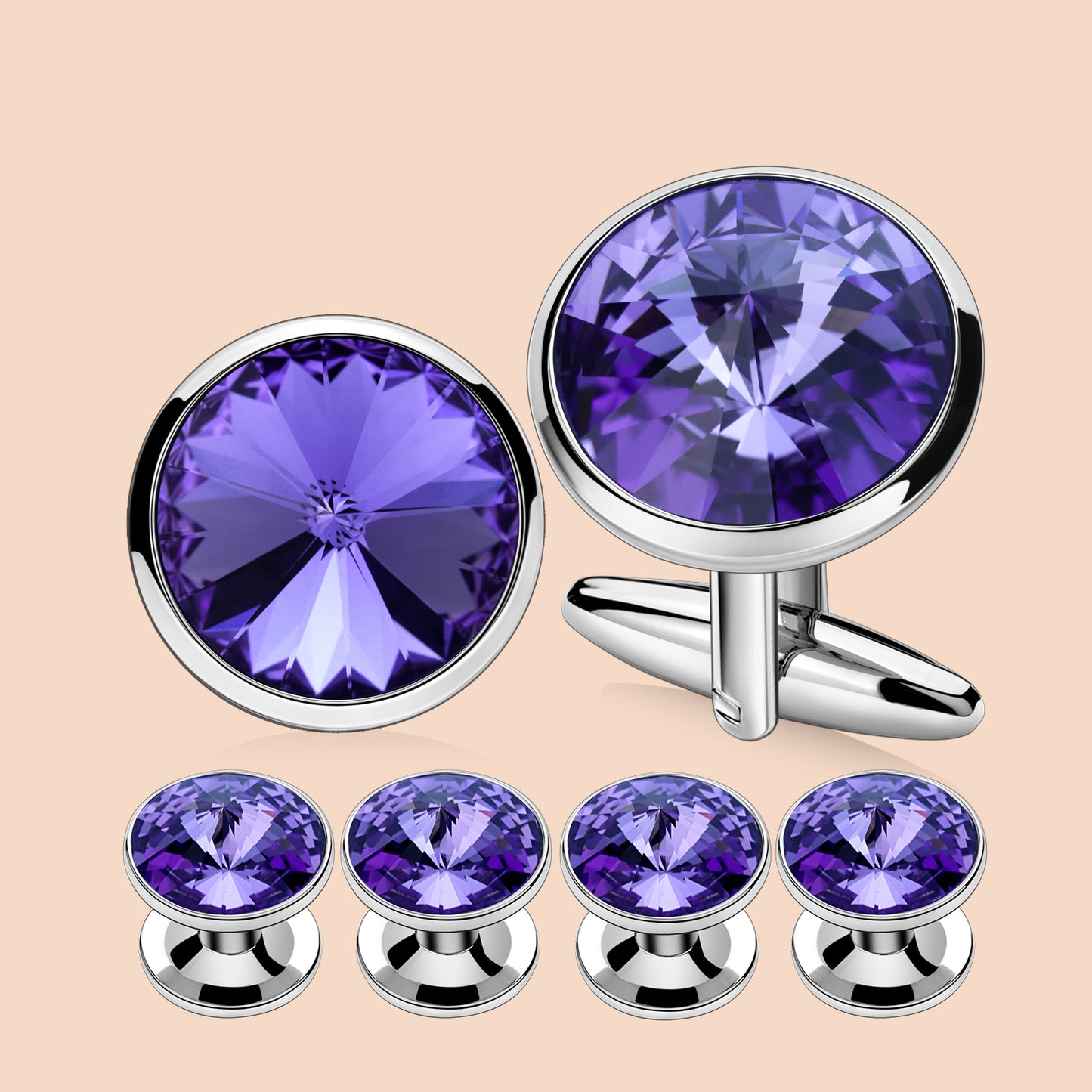 HAWSON Swarovski Crystal Cufflinks and Studs Set