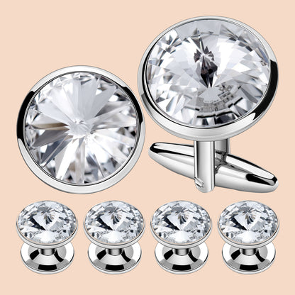 HAWSON Swarovski Crystal Cufflinks and Studs Set