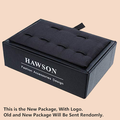 HAWSON Novelty Gun Black Square Cufflinks and Studs Set for Men