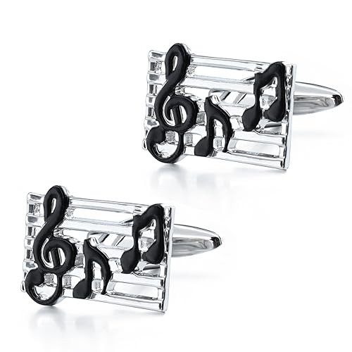 Square Shaped Musical Note Cufflinks For Men With Gift Box