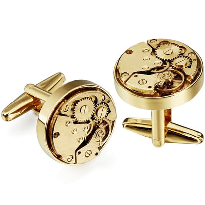 Gold Tone Watch Movement Cufflinks