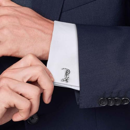 Swinging Golfer Cufflinks For Men With Gift Box