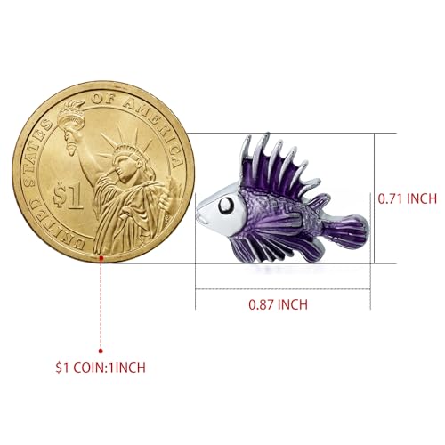 Purple Enamel Tropical Fish CuffLinks for Men With Box